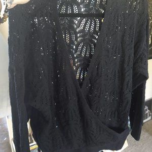 V Neck Black Sweater